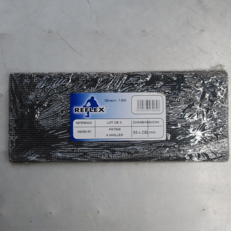 Lot De 8 Patins Abrasifs Maille Grain 180 - 93x230mm - Pour Ponceuse Vibrante