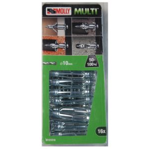 16 Chevilles métal 10 x 60mm. MULTI avec vis agglo Ref. M101016-XJ MOLLY