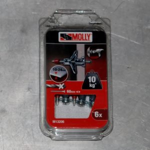 6 Chevilles auto perceuses avec vis M4 x 60mm MOLLY Ref. M13206-XJ