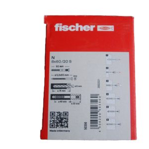 Boite de 50 chevilles à frapper N 8 x 60/20 S  FISCHER ref. 50356