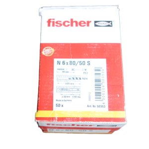 Boite de 50 chevilles à frapper N 6 x 80/50 S  FISCHER ref. 50353