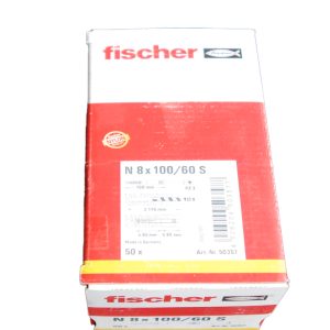 Boite de 50 chevilles à frapper N 8 x 100/60 S  FISCHER ref. 50357
