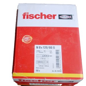 Boite de 50 chevilles à frapper N 8 x 120/80 S  FISCHER ref. 50359