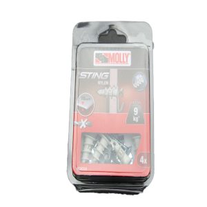 4 Chevilles autoforeuses nylon avec crochet STING MOLLY Ref. M30224-XJ