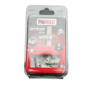 10 Chevilles autoforeuses nylon avec vis STING MOLLY Ref. M30211-XJ
