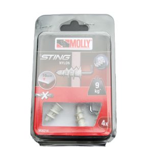 4 Chevilles autoforeuses nylon avec crochet STING MOLLY Ref. M30214-XJ