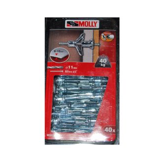 40 Chevilles métalliques à expansion 11 x 50mm. avec vis M5 Ref. 16125 MOLLY