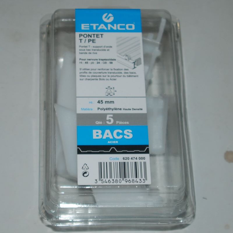 5 Pontets T/PE hauteur 45mm Réf: 620474000 ETANCO