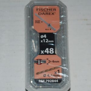 1 boite de 48 rivets aveugles 4mm x 12mm Alu avec 1 foret FICHER DAREX