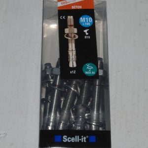 12 Goujons d'ancrages Inox A4 D.10mm. L.100mm. SCELL-IT