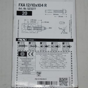 Boite de 20 goujons d'ancrages FXA 12 x 104mm. Inox A4 FISCHER ref. 523277