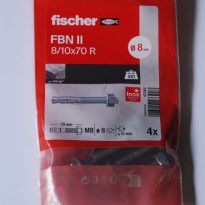 Goujon d'ancrage FBN II 8/10 D.8 x 70mm . Inox A4 FISCHER ref. 43392