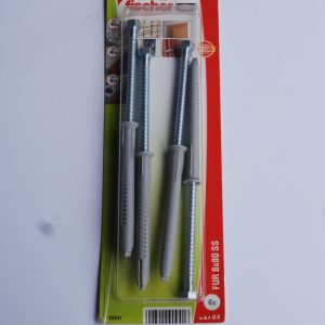 8 Chevilles rallongées FUR 8x80 SS avec vis à tête Hex K Ref. 90941 FISCHER