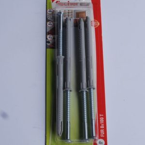4 Chevilles rallongées FUR 8x100 T avec vis à tête fraisée Torx Ref. 90936 FISCHER