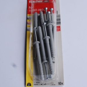 Boite de 10 chevilles à frapper N 8 x 80/40 F  FISCHER ref. 538894