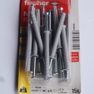Boite de 15 chevilles à frapper N 6 x 60/30 S  FISCHER ref. 84334