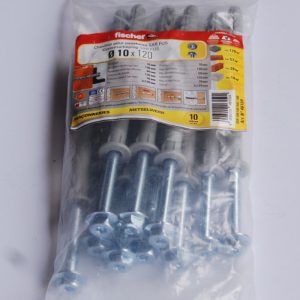 10 Fixations pour ossatures et cadres SXR 10 x 120 FUS  avec vis à tête hexagonale Ref. 46159 FISCHER DAREX