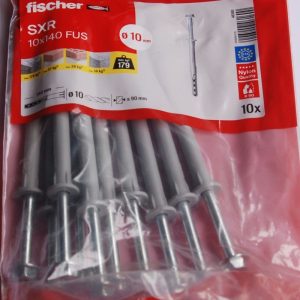 10 Fixations pour ossatures et cadres SXR 10 x 140 FUS /10B avec vis à tête hexagonale Ref. 46160 FISCHER DAREX