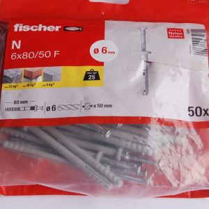 50 chevilles à frapper N 6 x 80/50 F  FISCHER ref. 43461