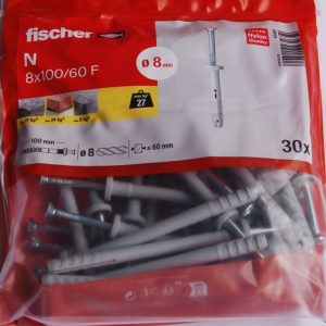 30 chevilles à frapper N 8 x 100/60 F  FISCHER ref. 43465