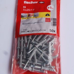 50 chevilles à frapper N 5 x 25/1 F  FISCHER ref. 43455