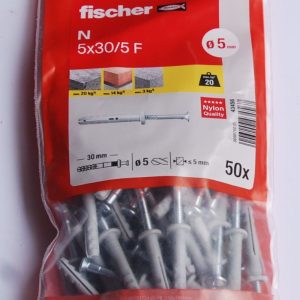 50 chevilles à frapper N 5 x 30/5 F  FISCHER ref. 43456