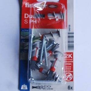 6 Chevilles autoforeuse pour plaques de carton plâtre DuoBlade S PH K NV avec vis tête ronde FISCHER ref. 546756