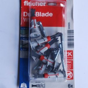 6 Chevilles autoforeuse pour plaques de carton plâtre DuoBlade WH K NV avec crochets droits FISCHER ref. 545685