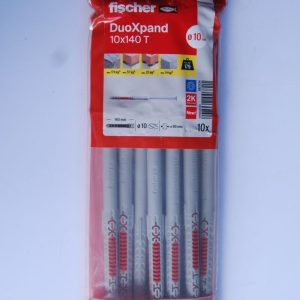 10 Chevilles rallongées DuoXpand 10 x 140 T en acier électrozingué Ref. 563124 FISCHER DAREX