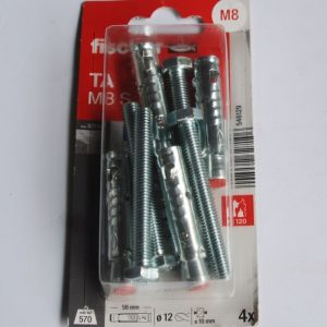 4 Chevilles à douille TA M8 S/4K MV avec vis Ref. 546129 FISCHER