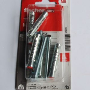 4 Chevilles à douille TA M6 S/4K MV avec vis Ref. 546128 FISCHER