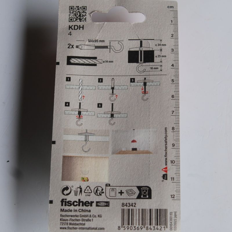 2 Chevilles à segment avec ressort KDH 4 avec crochet M4 FISCHER Ref. 84342 – Image 2