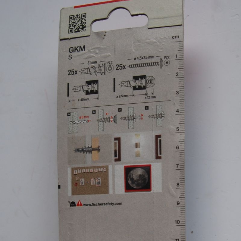 25 Chevilles auto-perceuse en métal GKM S avec vis 4,5 x 35mm. Ref: 538893 FISCHER – Image 2
