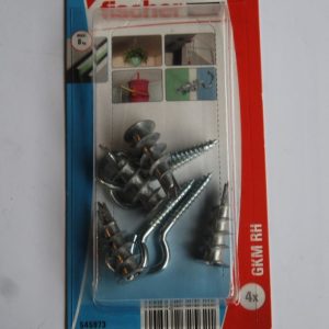 4 Chevilles auto-perceuse en métal GKM RH avec crochet rond 4,3 x 46mm. Ref: 545973 FISCHER