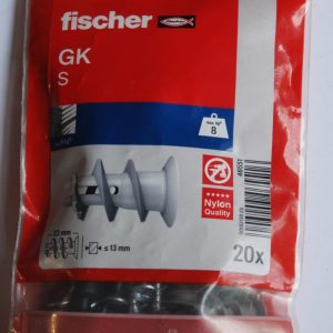 20 Chevilles nylon avec vis pour carton-plâtre GK S. Ref. 46551 FISCHER