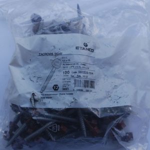 100 Vis Zacrovis auto-perceuse 6,5x75 bois TH12 brun rouge RAL 8012 Réf. 551223054 ETANCO