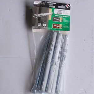 Sachet de 4 chevilles nylon  LONGFORCE 16 x 200mm.  avec tirefonds RED HEAD ref. B16200SA4