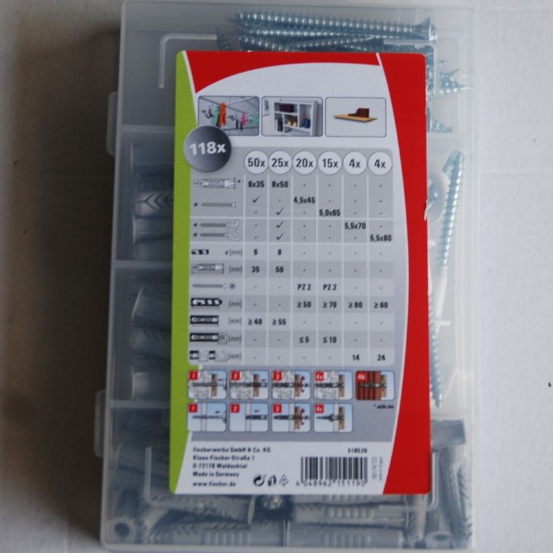 Profi-Box 75 Chevilles UX D.6 et 8mm. avec 43 vis et crochet FISCHER ref. 518526 – Image 2