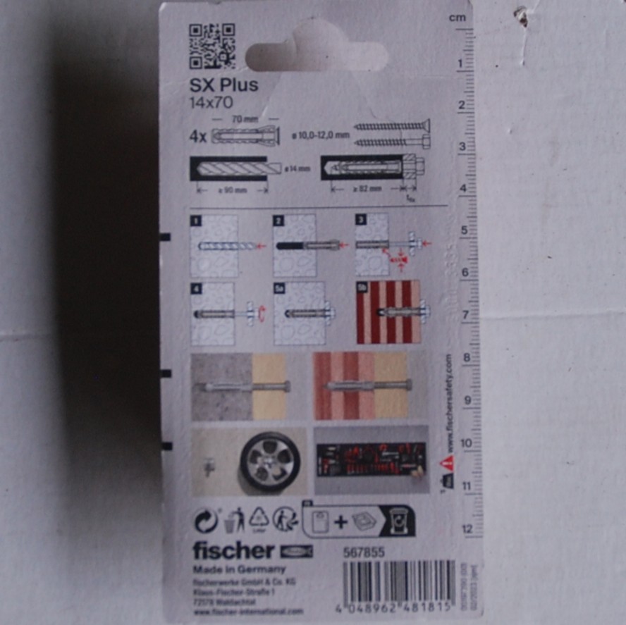 4 Chevilles à expansion en nylon SX plus 14 x 70 FISCHER ref. 5678855 – Image 2