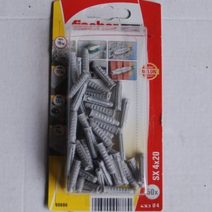 50 Chevilles à expansion en nylon SX 4 x 20 FISCHER ref. 90886