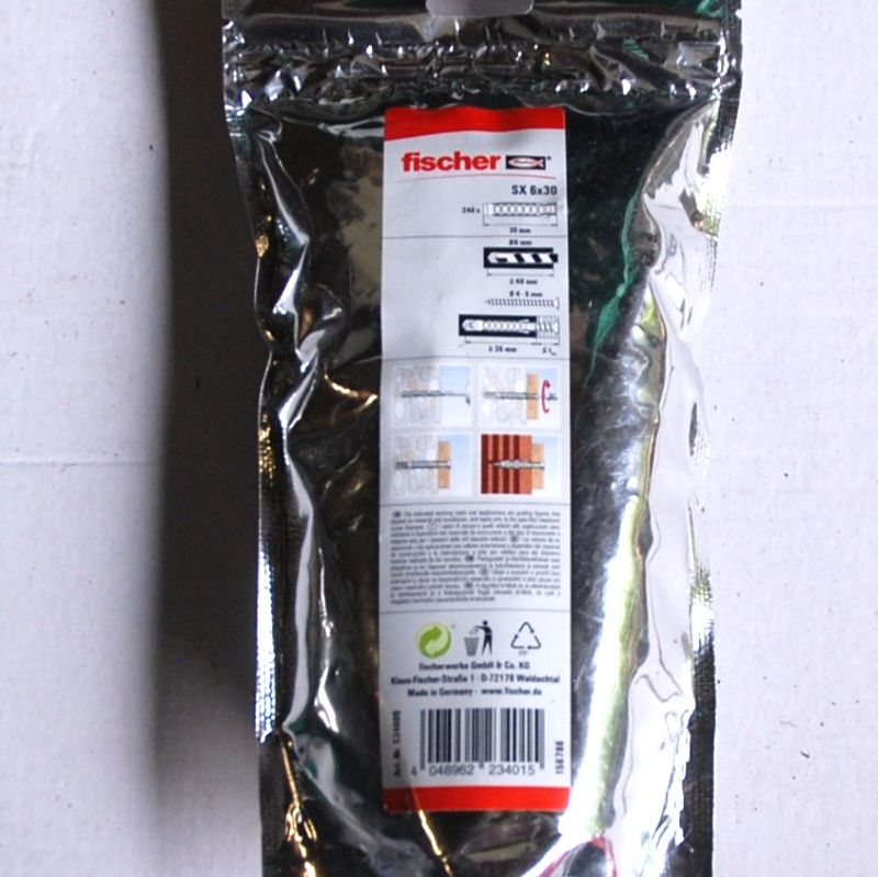 240 Chevilles à expansion en nylon SX plus 6 x 30 FISCHER ref. 534609 – Image 2