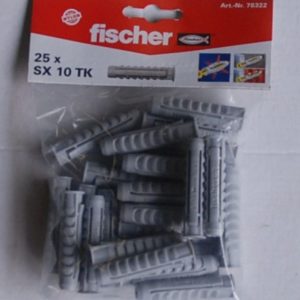 25 chevilles à expansion en nylon SX 10 TK  FISCHER ref. 78322