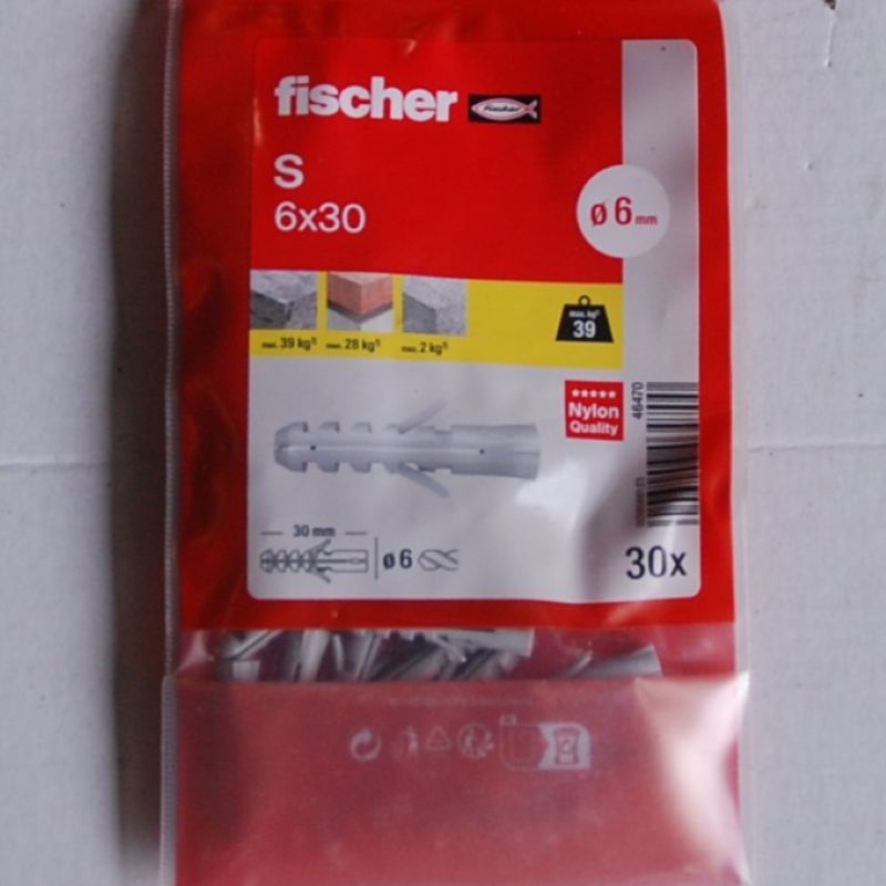 30 Chevilles nylon S 6 x 30 FISCHER ref. 46470